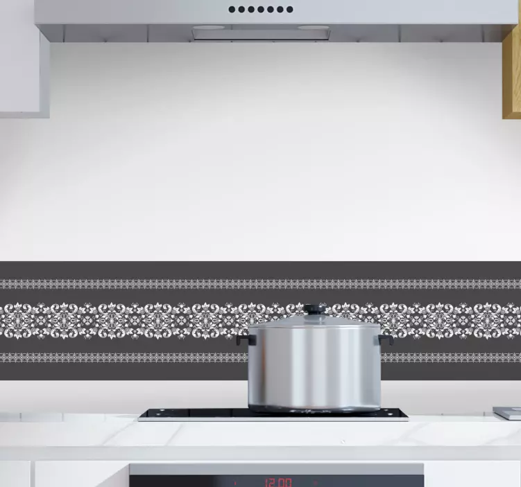 Damask pattern border monocolor wall sticker - TenStickers