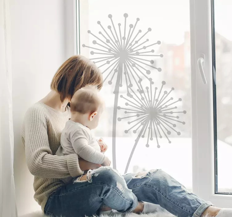 Dandelion plant window sticker - TenStickers