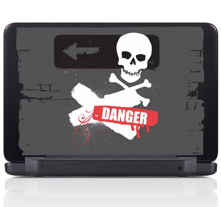Danger sign laptop sticker - TenStickers
