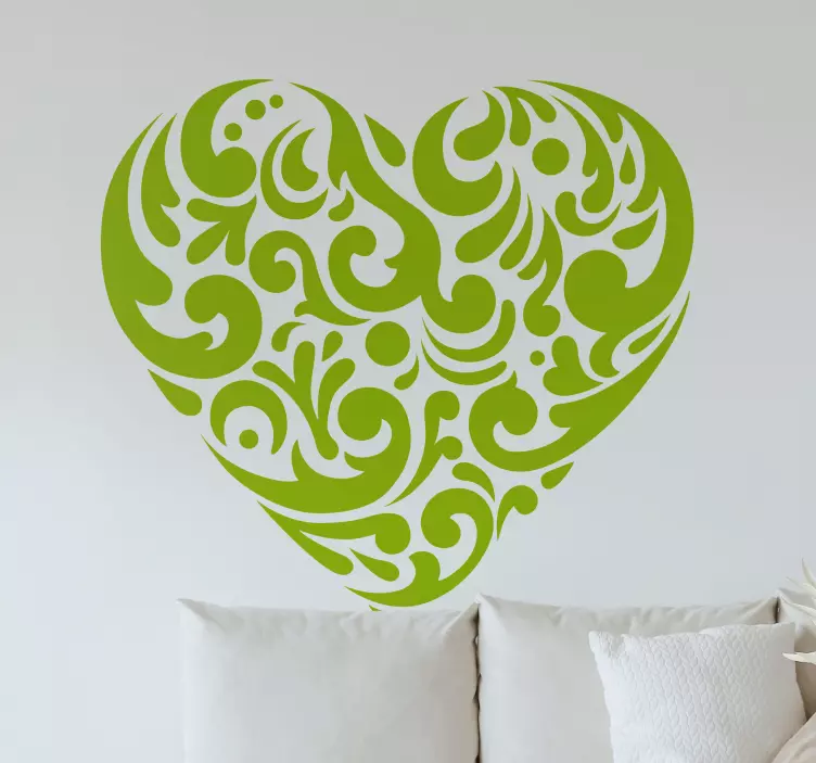 Decoration wall sticker ornate heart design - TenStickers
