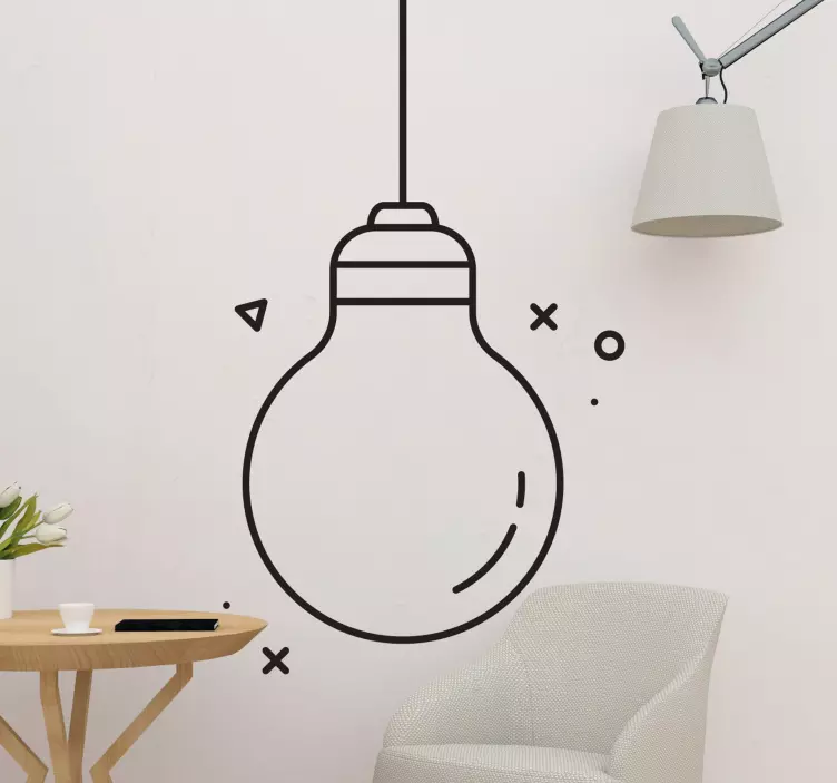 Decoration wall sticker suspended light bulb - TenStickers