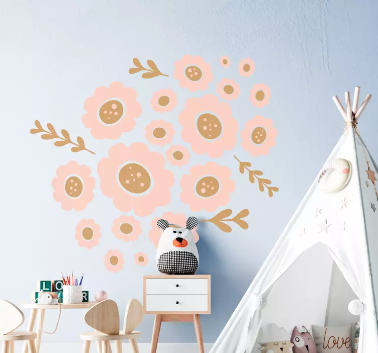 Charming flower cluster illustration sticker - TenStickers