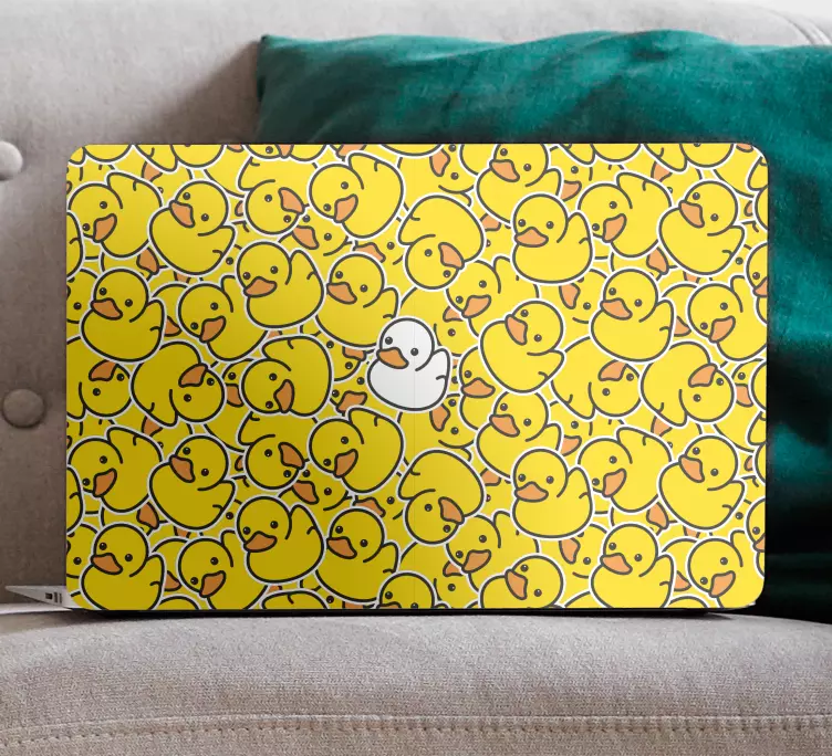 Different cute white duck laptop skin decal - TenStickers