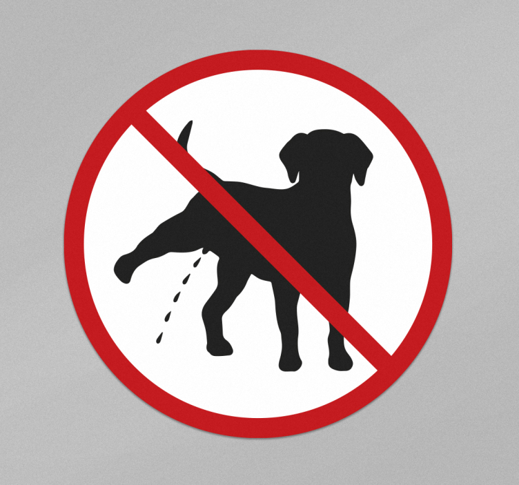no dog pee warning vinyl sign - TenStickers