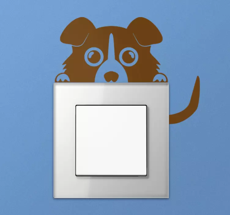 Dog staring light switch sticker - TenStickers