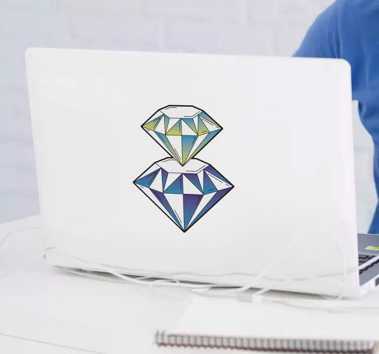 Double diamond laptop decal - TenStickers
