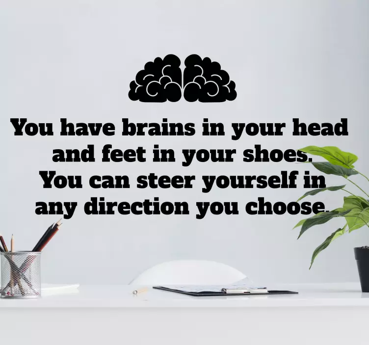 Dr Seuss Brain quote wall sticker - TenStickers