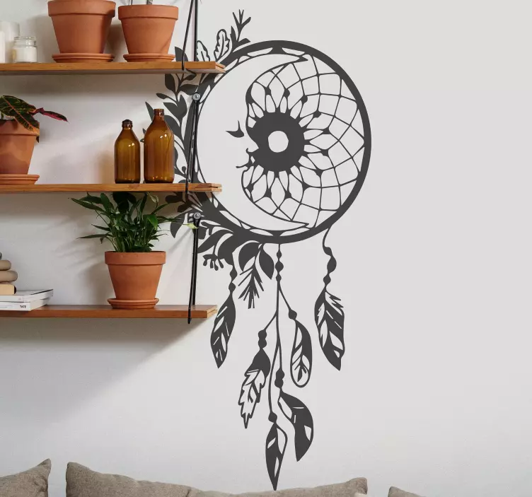 Dream catcher with moon object sticker - TenStickers