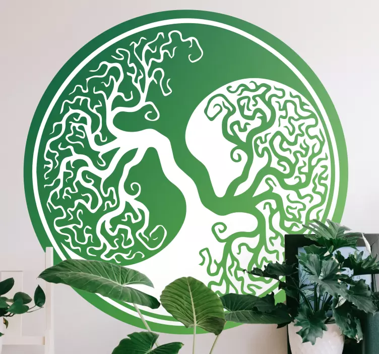 Dual Tree Patterns nature wall sticker - TenStickers