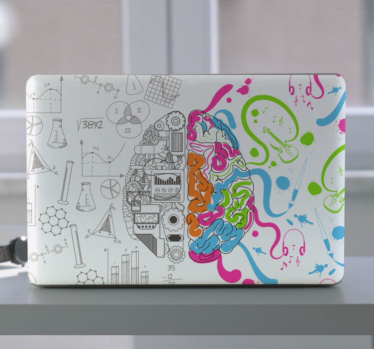 Duo brain laptop vinyl skin - TenStickers