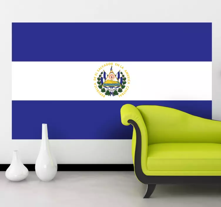 El Salvador Banner flag sticker - TenStickers