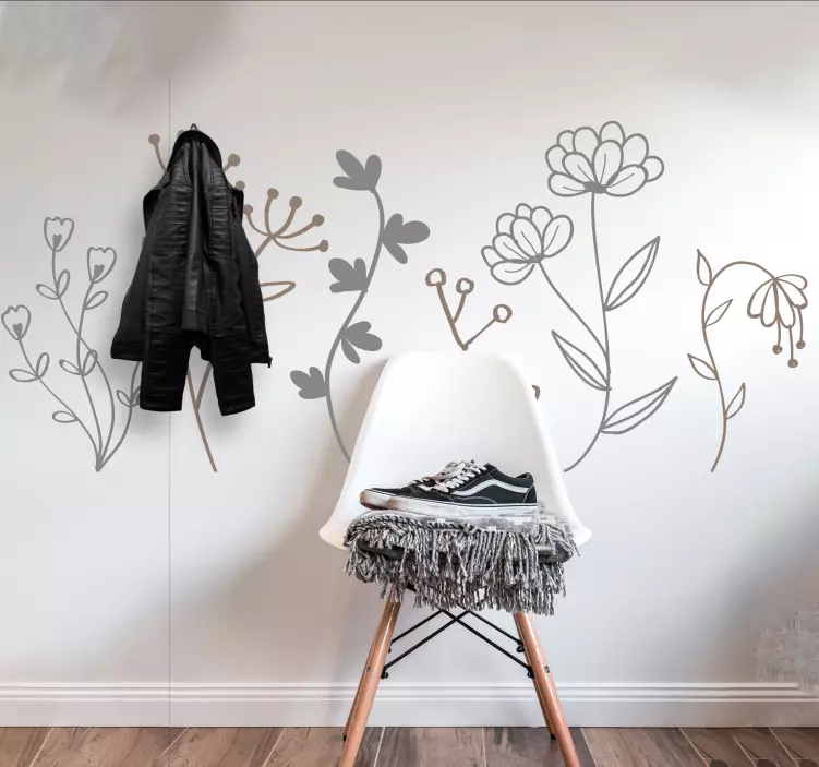 Elegant Floral Elements coat hanger sticker - TenStickers
