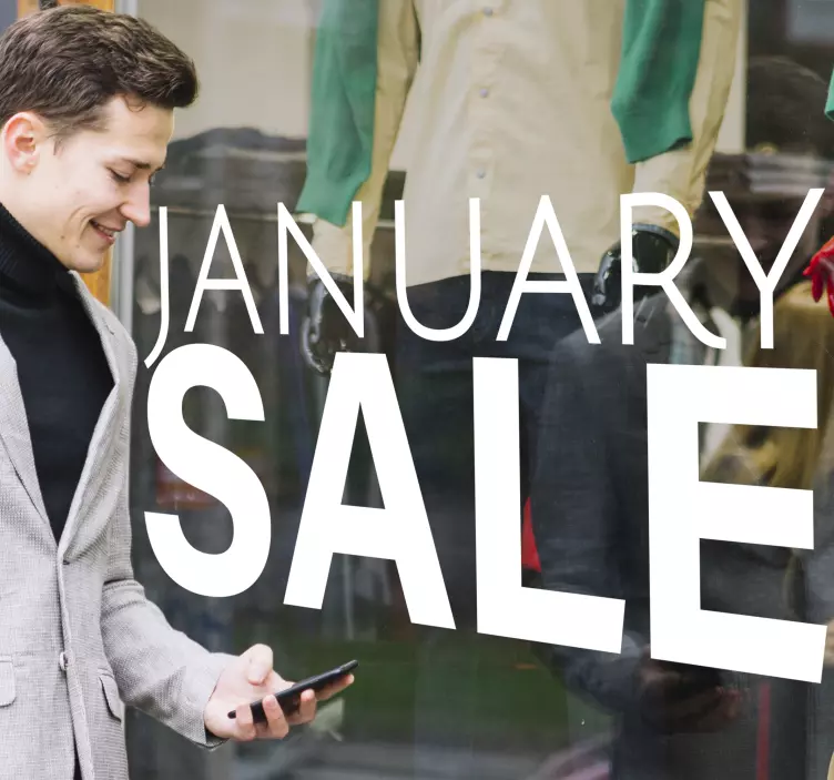 Elegant January sale window sticker - TenStickers