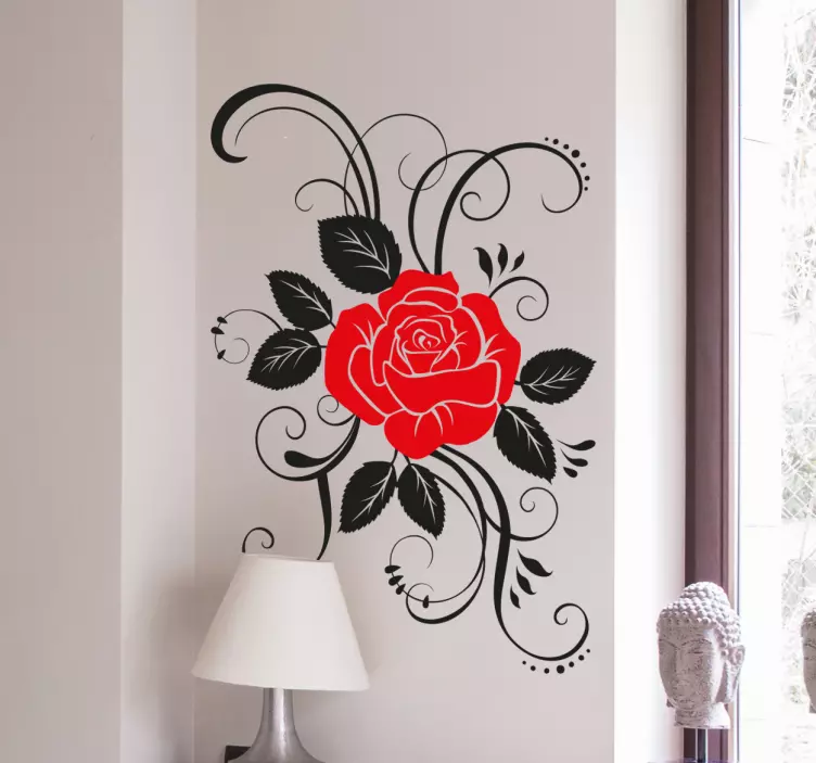Elegant Rose Flower Wall Sticker - TenStickers