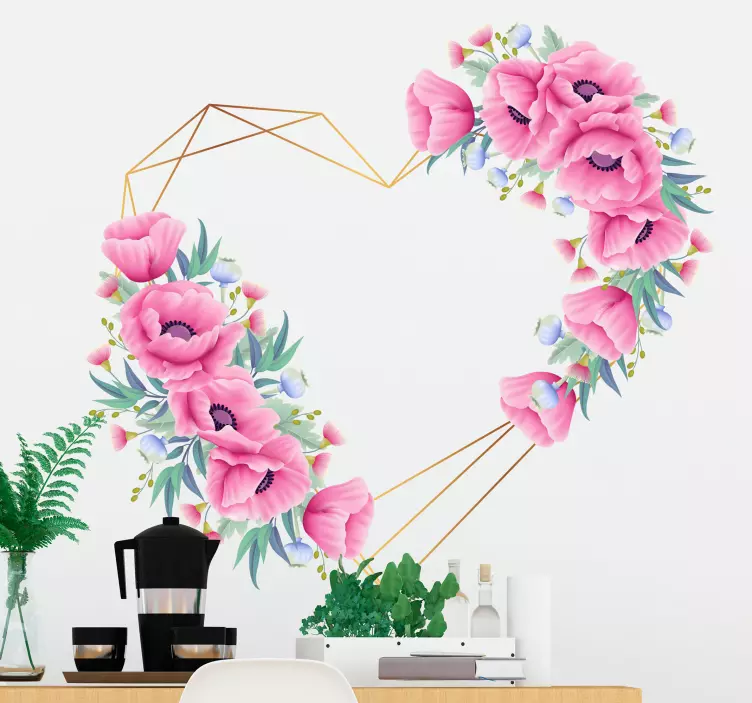 eucalyptus flowers heart love sticker - TenStickers