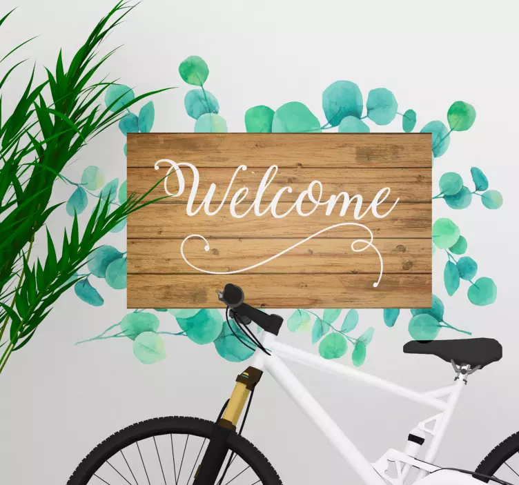 eucalyptus text welcome home text wall sticker - TenStickers