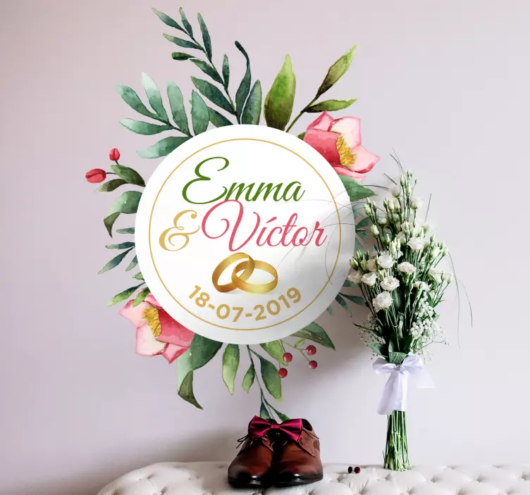 eucalyptus wedding sticker - TenStickers