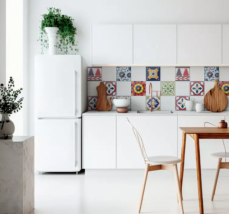 Explosion of cement tile colors tile decal - TenStickers
