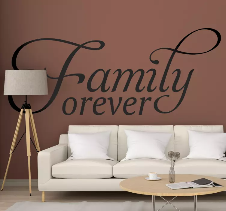 Family forever home text wall sticker - TenStickers
