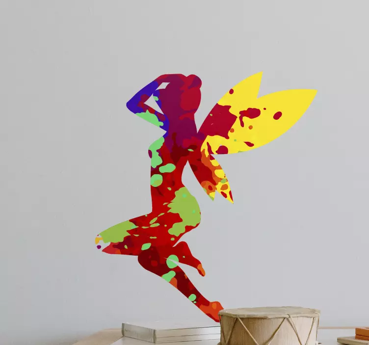 Fantasy decal vibrant fairy outline - TenStickers