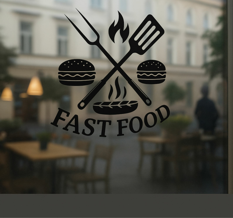 Fast food tools restaurant sticker - TenStickers
