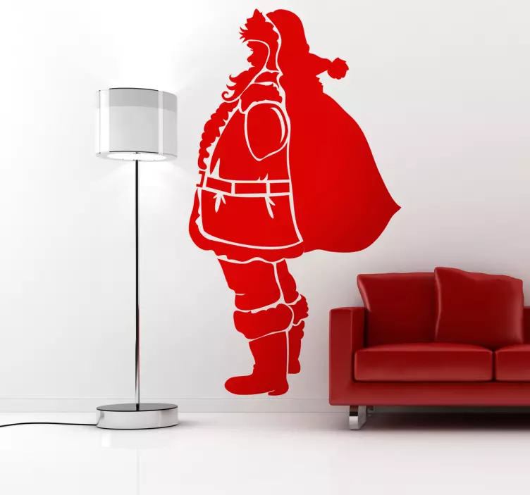 Father Christmas Silhouette Sticker - TenStickers