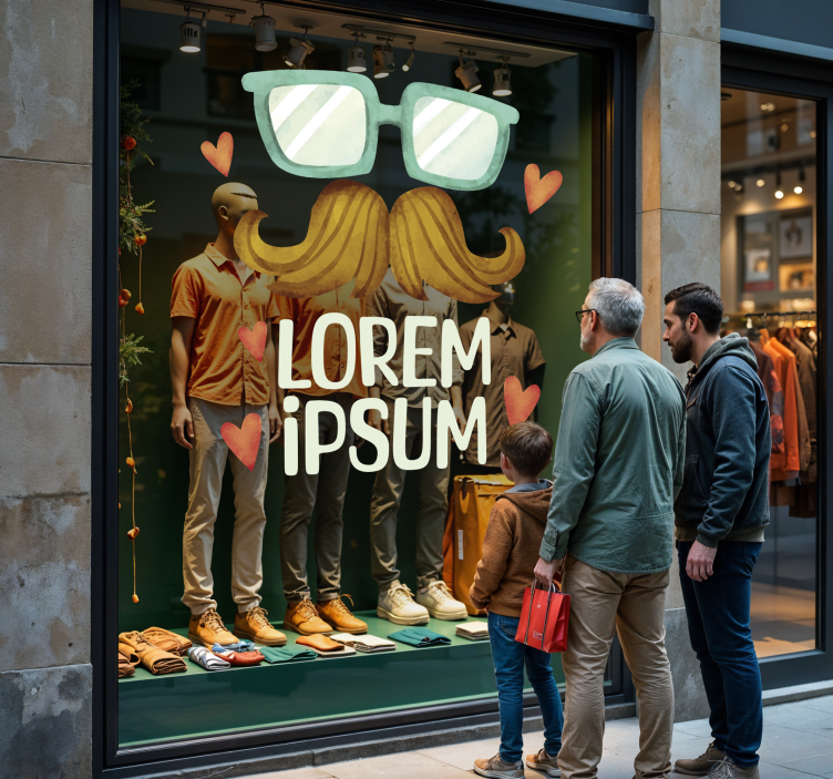 father's day custom text shop window sticker - TenStickers