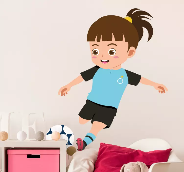 Female soccer player football wall sticker - TenStickers