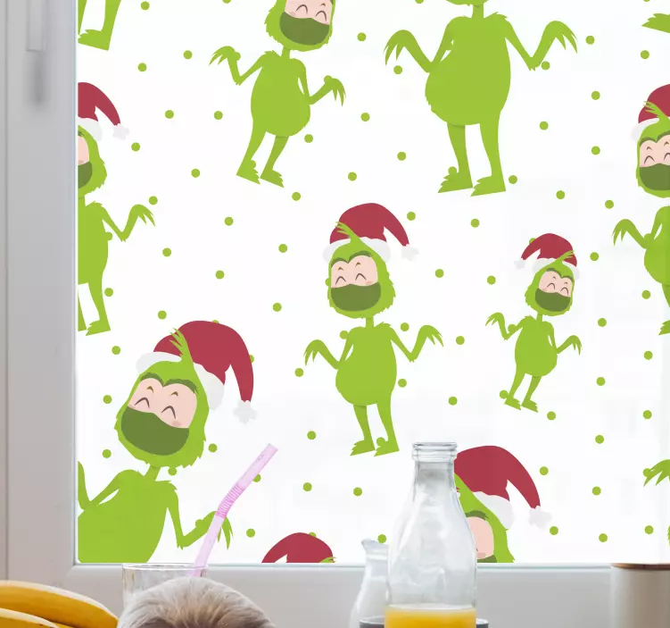 Festive Green Character holiday sticker - TenStickers