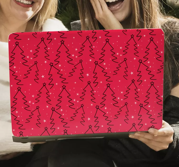 Festive Tree Pattern laptop skin - TenStickers
