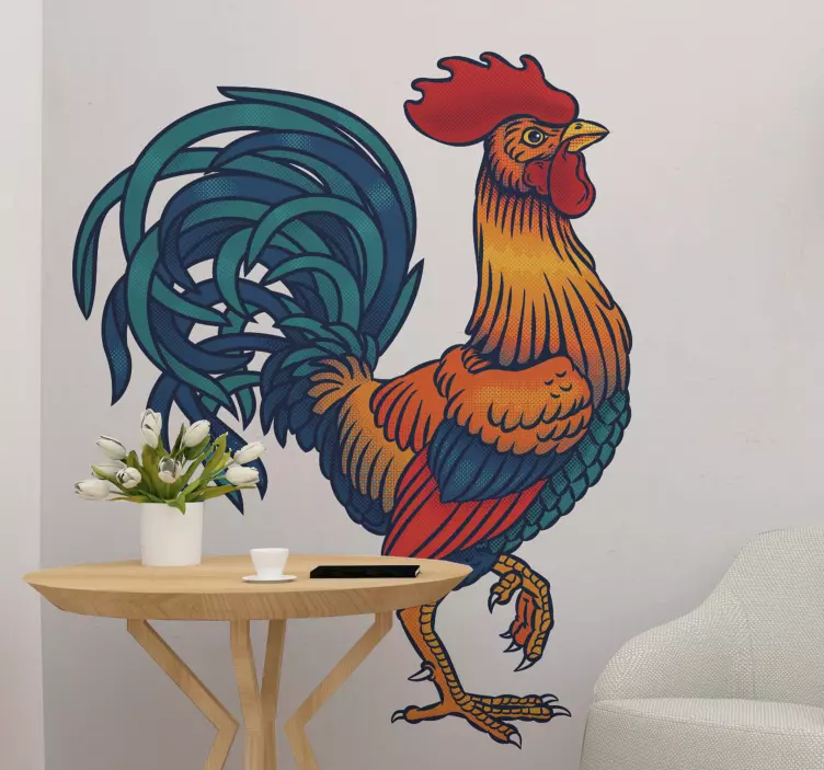 Fierce Rooster bird wall sticker - TenStickers