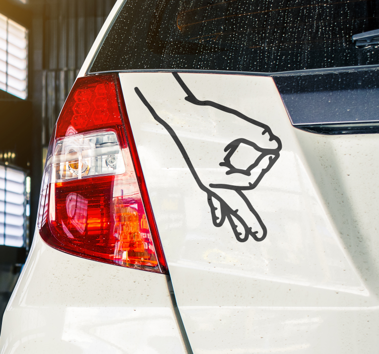 Fingers in circle car sticker - TenStickers