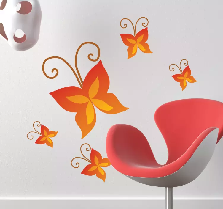 Fire Butterflies Wall Decals - TenStickers