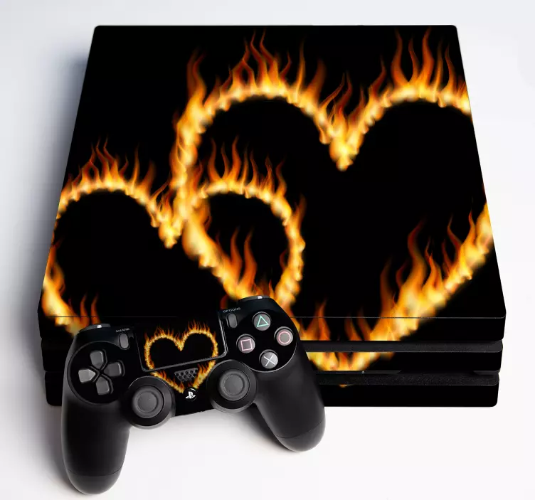Firing hearts PS4 stickers - TenStickers