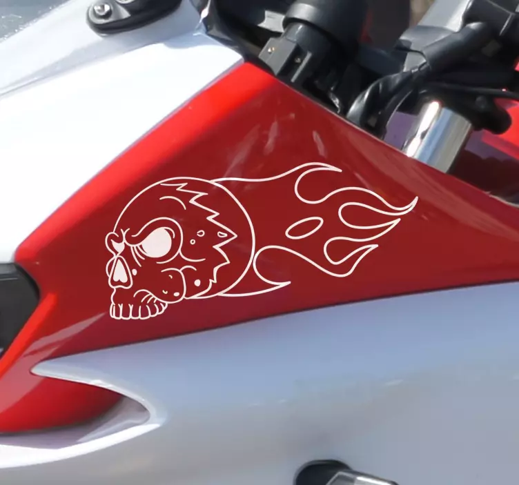 flaming skulls kit motorcycle decal - TenStickers