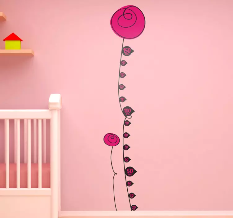 Floral Height Chart Decal - TenStickers