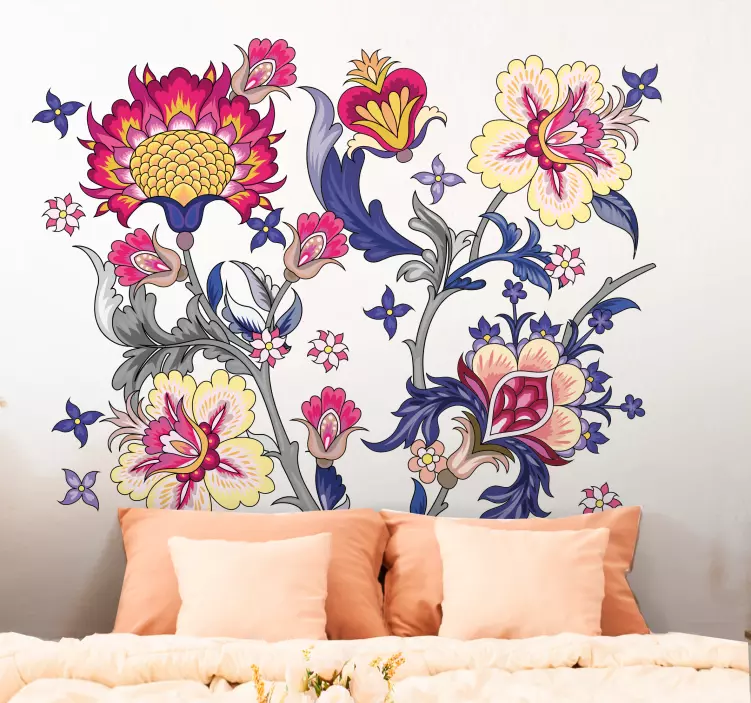 Floral Motif Creation wall sticker - TenStickers