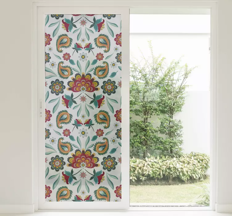 Floral ornament window sticker - TenStickers