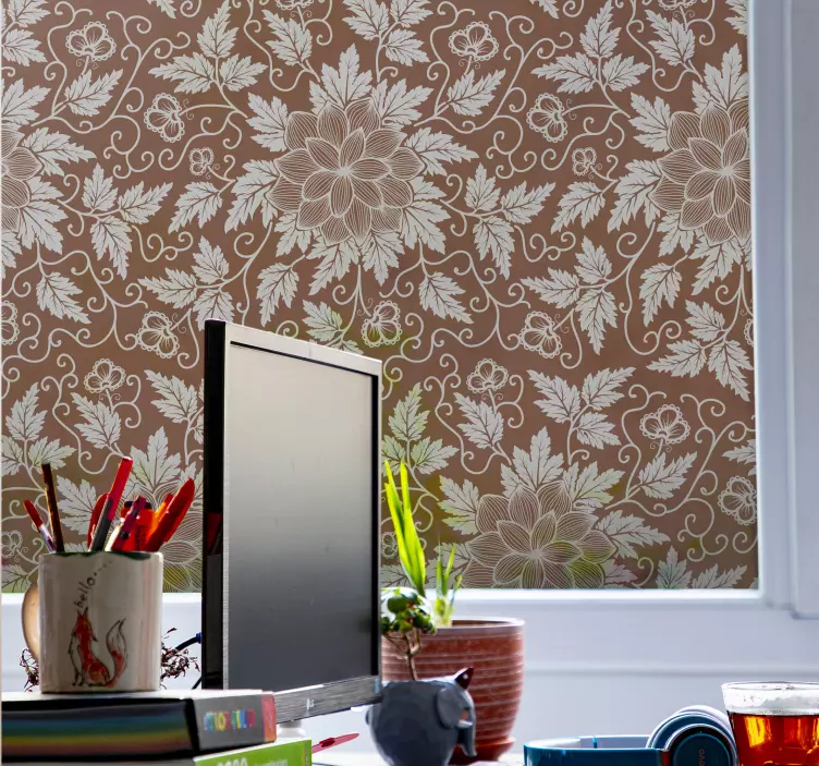 Floral paisley  window sticker - TenStickers
