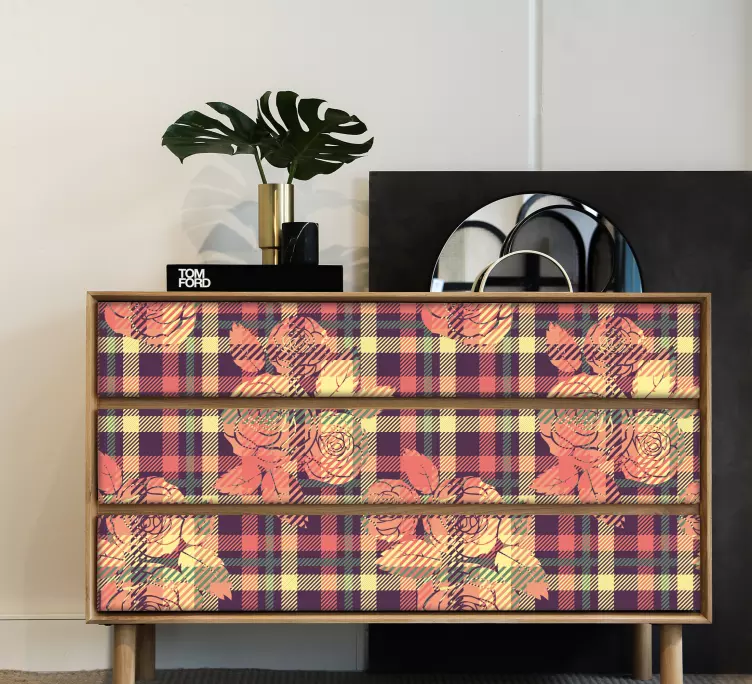 Floral Patterned Surface furniture sticker - TenStickers