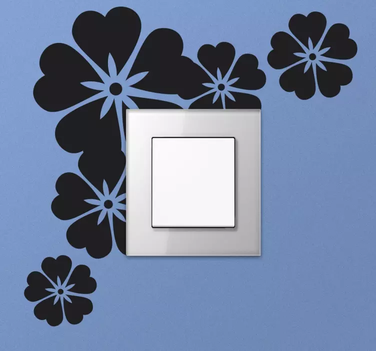 Floral design light switch sticker - TenStickers