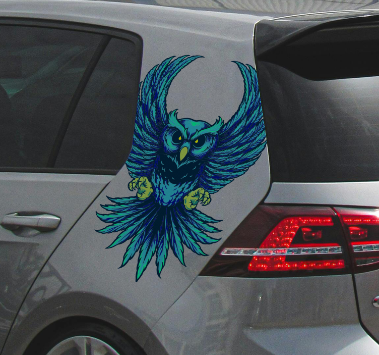 Flying owl cool car sticker - TenStickers