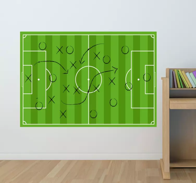 Green football pitch football design wall sticker for kid - TenStickers