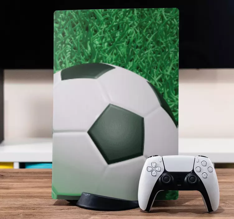 Football on a grass field PS5 decal - TenStickers