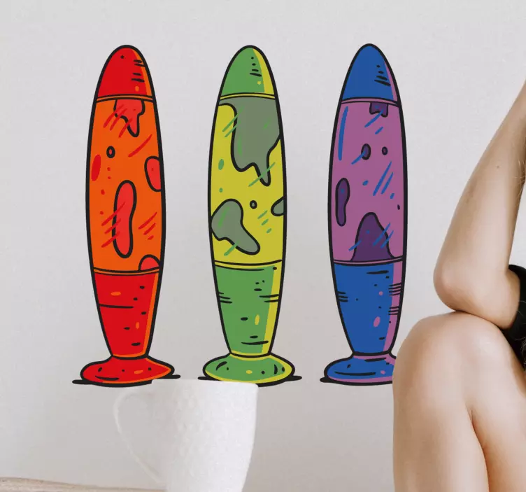 Four lava lamps 70s design vintage sticker - TenStickers