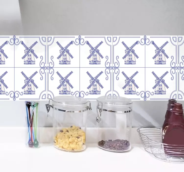 Four mills design tile sticker - TenStickers