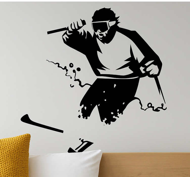 Freerider deep in the snow extreme sports sticker - TenStickers