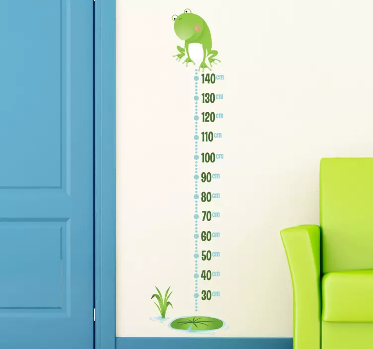 Frog Height Chart Wall Sticker - TenStickers
