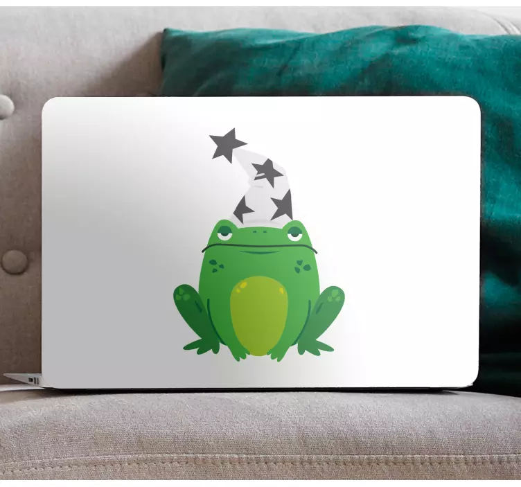 Frog with a cool hat laptop skin - TenStickers
