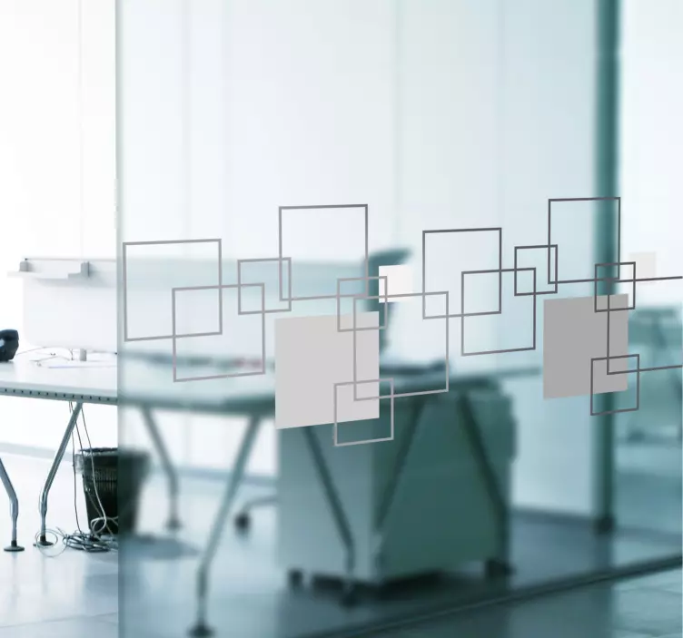 frosted geometric office window  decal - TenStickers